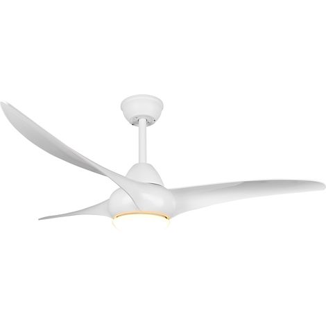 Ventilatore da Soffitto con 3 Pale e Lampada LED SMD Ø145 cm 3 Velocità Bianco Opaco (1/5)