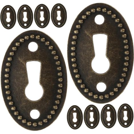 Lot de 10 cache-serrures ovales pour meubles et commodes, plaques (1/5)