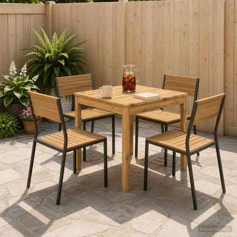 Tavolo da cena da giardino Sbiancato 70 x 68,5 x 75 cm vidaXL (1/5)