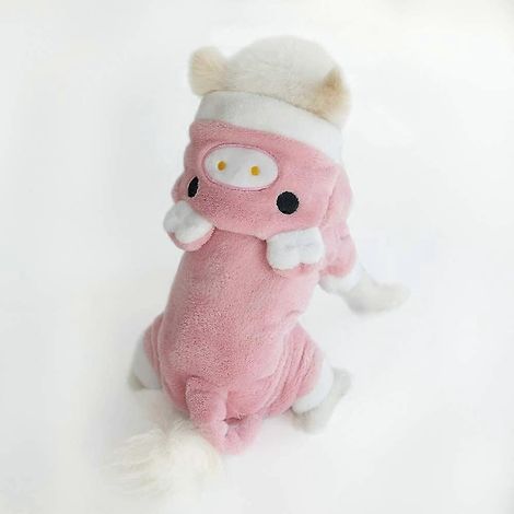 Lindo disfraz de perro pequeño para niña, ropa de cachorro de cerdito rosa, sudadera con capucha cálida (1/5)