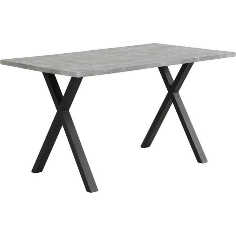 Table à manger, design rectangulaire, style moderne, 1408076cm, Gris et Noir (1/2)