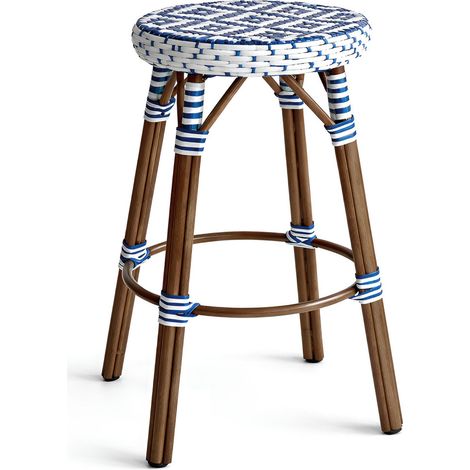 Tabouret de bar effet rotin naturel, SCALA