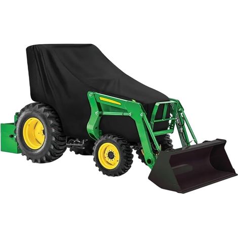 Housse Tracteur Jardin Imperméable 420D Oxford 259cm Tissu Oxford 420D argenté, imperméable total, résistance neige, protection pour poussière, usage extérieur