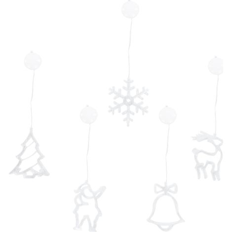 5-teiliges Set LED-Weihnachtsbeleuchtung für Fenster, zum Aufhängen, z. B. für Elchbäume (1/5)
