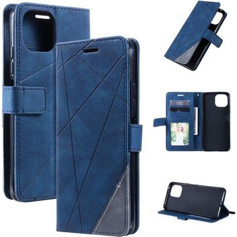 Coque Pour Xiaomi Mi 11 Lite 5G NE /11 Lite 5G /4G 6.55\",haute qualité Portefeuille PU Cuir Housse étui Flip Magnétique Case [Bleu]-Ywey (1/5)