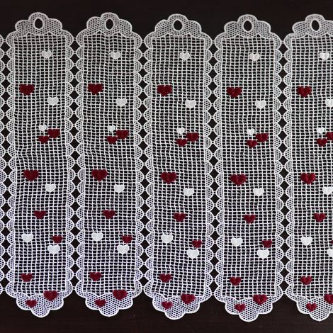 Brise bise en macramé au style romantique Bordeaux 30x60 cm