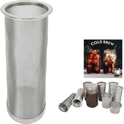 Cartouche filtrante ronde Mason en acier inoxydable 304 avec joint en caoutchouc blanc (821cm) pour café, jus et boissons (1/5)