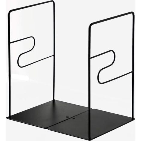 Bookends - Pen - Minimalist design - Black metal - Adjustable - 21x20x15cm (1/4)