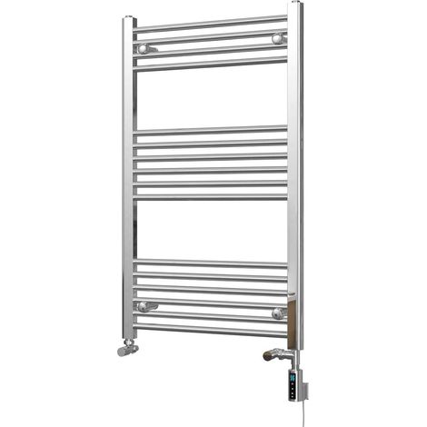 Zennor - Chrome Dual Fuel Towel Rail H1000mm x W600mm Thermostatic WIFI - Straight (1/3)