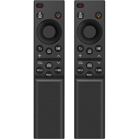 BN59-01385B Télécommande de rechange compatible avec Samsung Smart TV, Crystal UHD, QLED, OLED, The Frame avec 4 boutons rapides de streaming média (2 pièces) (1/5)