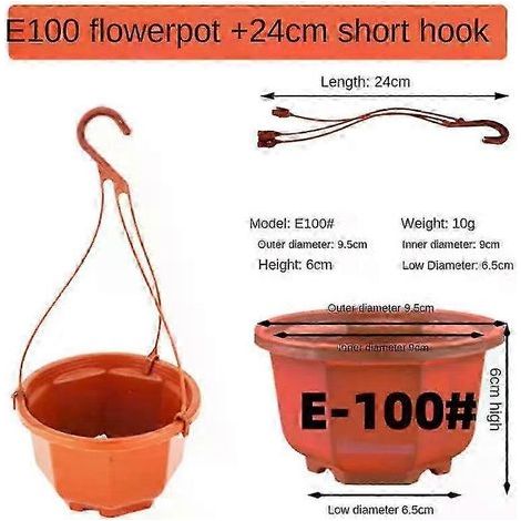Pot de fleurs suspendu 2025 en plastique pour plantes succulentes et orchidées, idéal pour balcon et jardin (9,8 cm). (1/4)