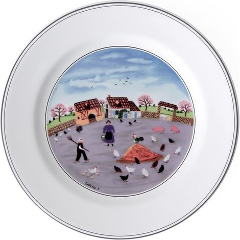 Assiette à Dessert Porcelaine Gris 22 x 23 x 7 cm 1 Assiette (1/4)