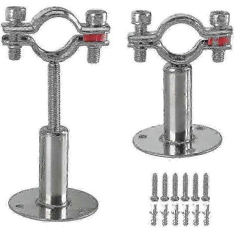 Supports de tuyauterie en acier inoxydable, collier de serrage réglable pour tuyaux de 3/4 pouce avec vis - 2 pièces, fixation murale/plafond - Bon (1/5)