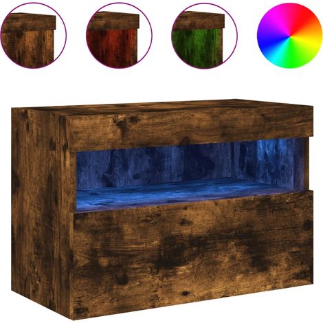 Maison Exclusive - TV-Wandschrank mit LED-Leuchten Räuchereiche 6 (1/5)