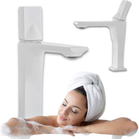 Grifo lavabo monomando, Blanco (1/3)