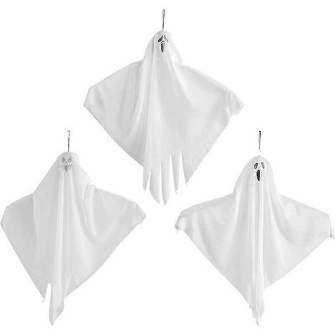 3-delige Halloween set met hangende spookjes, spookdecoratie voor binnen en buiten, wit (1/5)