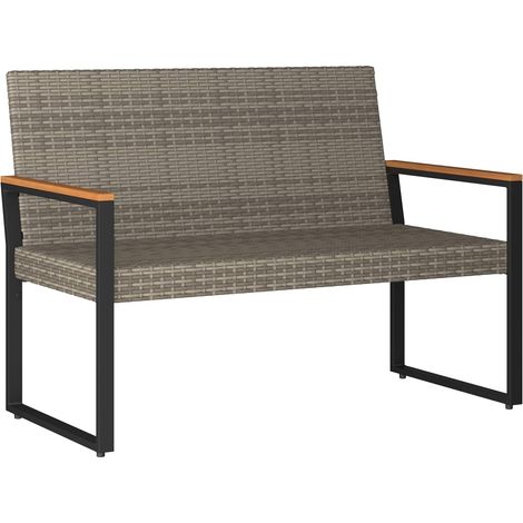 Maison Exclusive - Bank Outdoor Grau und Marineblau 107 x 61 x 80 (1/5)