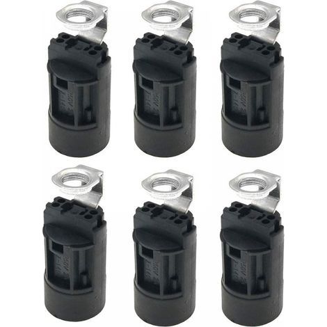 6pcs E14 Bougie Ampoule Titulaire Base de Lampe en Plastique Support de Douille de Lampe pour Fabrication de Lampes Lustre Restauration Lampe Projet de Finition (1/5)