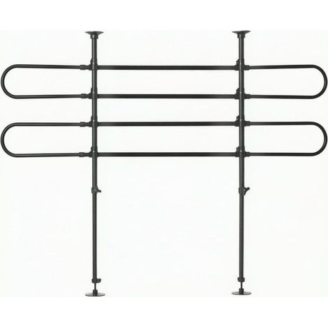 Barre de protection arrière réglable noire pour animaux de compagnie - barrière de sécurité pour chiens en voiture - (1/5)