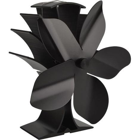 Ventilateur Poele à Bois,5 pales Alimenté à la Chaleur Ventilateur à Poêle Ventilateur Cheminee,fixe sur tuyau Ventilateur Silencieux pour Poêle à Bois/Cheminée/Gaz/Bûches (1/5)