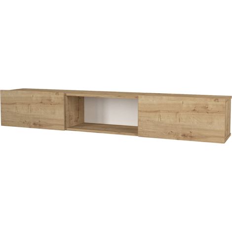 Mobile porta TV sospeso 180 x 31 x 295 cm effetto rovere 030007811