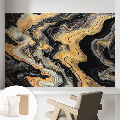 Papier peint intissé mural avec imprimé motifs uniques apparence moderne - Colle incluse gratuite Kaléidoscope de lignes 104x70 cm (1/5)