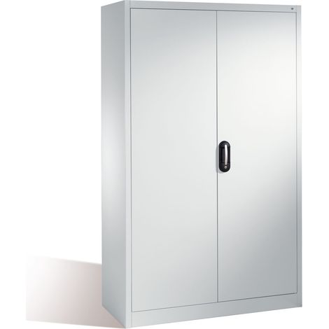 C+P Werkzeugschrank mit Drehtüren, innen 4 Böden, H1950xB1200xT500mm Front Lichtgrau Korpus Lichtgrau
