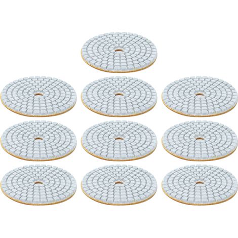 Lot de 10 Disques de Polissage Diamant 3in à Eau, Coussin Souple pour Granit Marbre, Grain 150, Accessoire Meuleuse (1/5)