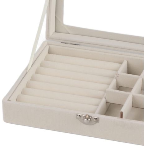 Boîte à Bijoux élégante en Flanelle de Grande capacité pour Bracelets et Bagues, étui de Rangement pour Bijoux et Colliers pour Filles (9 mètres) (1/5)