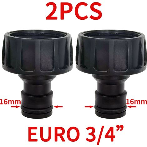 (pour EURO (2PCS) B) Raccord rapide 3/4'' à embout cannelé EURO pour tuyau d'arrosage PE 16 mm ou 20 mm, système d'irrigation goutte à goutte pour jardin (1/5)