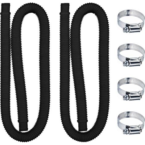 2 pièces Tuyau pour Piscine,Tuyau de Rechange pour Piscine,Pompe à Filtre avec 4 Pinces Métalliques,Tuyaux de Rechange pour Piscines Hors Sol(1.5m) (1/5)