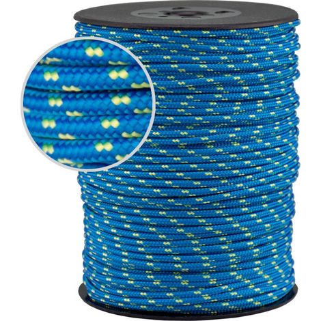 Cuerda Driza Fluorescente 3mm 100m - Nylon Alta Tenacidad, Carga 1200-1400 kg, 24 Colores - DRIZA