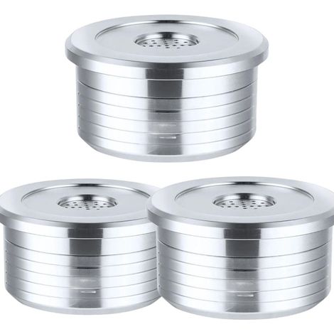 Lot de 3 capsules réutilisables en acier inoxydable pour cafetière Delta Q Qool Evolution (1/4)