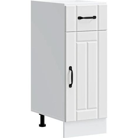 Mueble de cocina moderno con almacenamiento optimizado y puertas prácticas 30 x 46 x 81,5 cm madera de ingeniería blanca 020050052 (1/5)