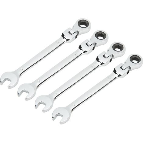4 Pcs Têtes à Cliquet à Double extrémité Combinaison Spanner Labour Sauvegardise Spline Gear à Cliquet 6 Mm 0,24 (9 mm) (1/5)