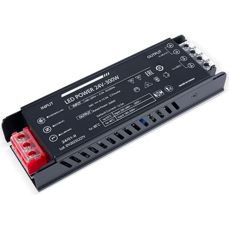 Alimentation LED 24V 300W extra-plate - 12.5A - Haute efficacité - IP20 (1/5)
