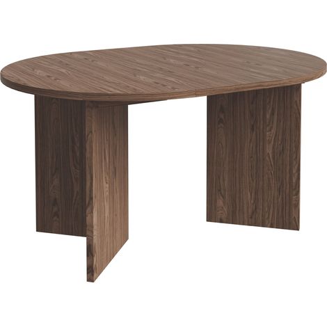 Selsey Ovo – Ausziehbarer Esstisch, rund, 110–190 x 110 cm, Holzoptik Nussbaum Wisconsin