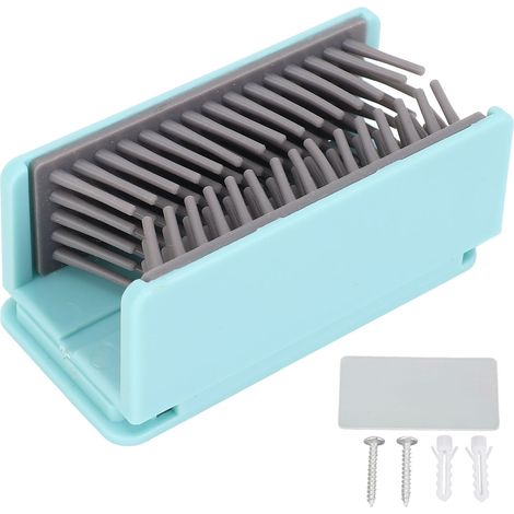 Récupérateur de cheveux mural de douche - Évite les canalisations bouchées - Facile à utiliser - Protection de canalisation en silicone bleu (1/5)