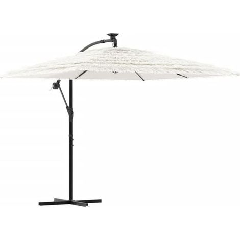 Parasol de jardin, poteau en acier blanc, dimensions 246 x 246 x 230 cm (1/5)