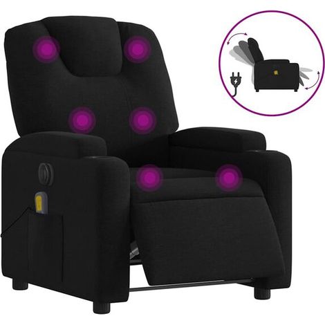 Chaise de massage électrique inclinable avec fonction chauffage, revêtement en tissu noir, design ergonomique et contrôle tactile – Idéale pour détente quotidienne à domicile (1/5)