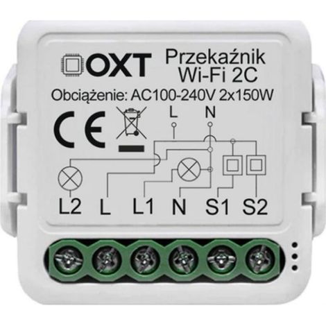 Module De Transmission Radio - Wifi - 2 Circuits - Pour Domotique Tuya - 1 Pièce