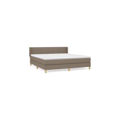 Sommier à lattes de lit avec matelas Taupe 160x200 Tissu (1/5)
