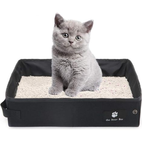 Litière Portable Pour Chats - Pliable Etanche - Léger Flexible - Pour Voyage Camping Extérieur - 1 Pièce