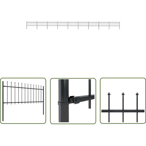 Zaunpfosten - vidaXL Gartenzaun Stahl Stabil Rechteckig Modern - Speerspitze (1/5)