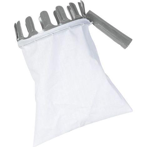 Steel Fruit Picker with Linen Bag for High Harvesting, Ideal for Apples and Pears, approx. 15 x 20 x 15 cm, White