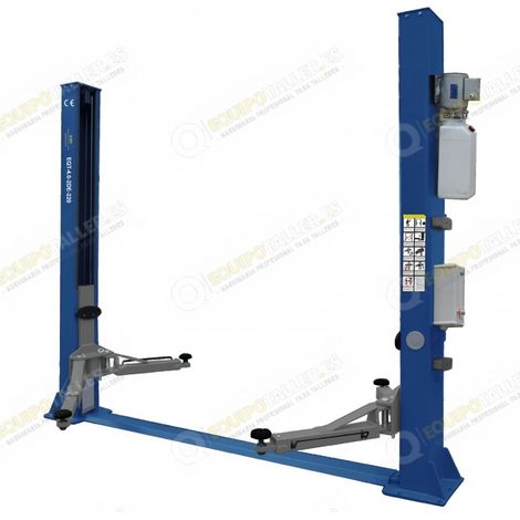 EQT – Pont élévateur électro-hydraulique 4 tonnes 220V – Hauteur de levage 1930mm – Largeur entre colonnes 2780mm – Système de sécurité automatique