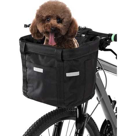 Panier Vélo Avant Amovible, Imperméable, Support pour Animaux, Corbeille Chat Chien, Fixation Rapide, Robuste, pour Promenade Quotidienne (1/2)
