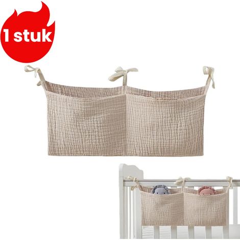 Sac de rangement kaki pour berceau organisateur suspendu multifonctionnel pour accessoires de bébé jouets et petits objets (1/5)