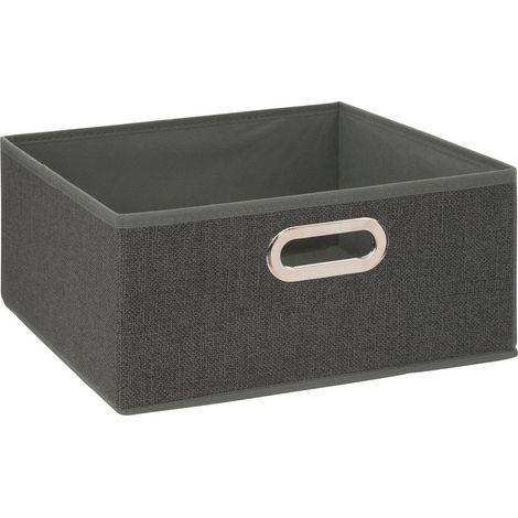 Textil Aufbewahrungsbox Kleiderbox 31 x 15 cm schwarz (1/4)