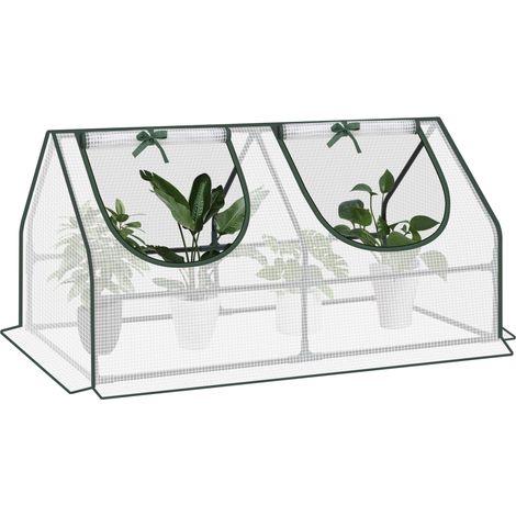 Woltu – Serre à tomates 120x60x60cm – Bâche renforcée en PE hydrofuge – Cadre en tube d'acier antirouille – 2 fenêtres enroulables pour régulation climatique (1/5)